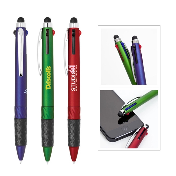 Stylus with 3 color Writing Ink Ballpoint Pen - Image 1