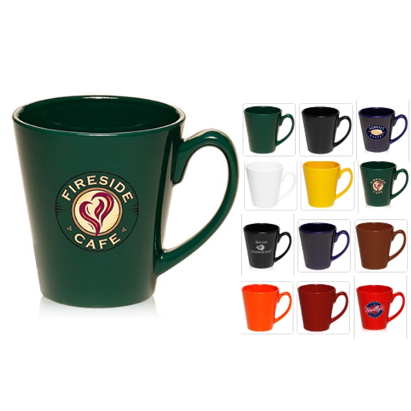12 oz. Ceramic Coffee Mug, Latte Drinkware