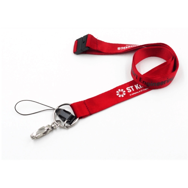 1" Polyester  Lanyards w/  Safety Breakaway  Cell Phone Loop - Image 1