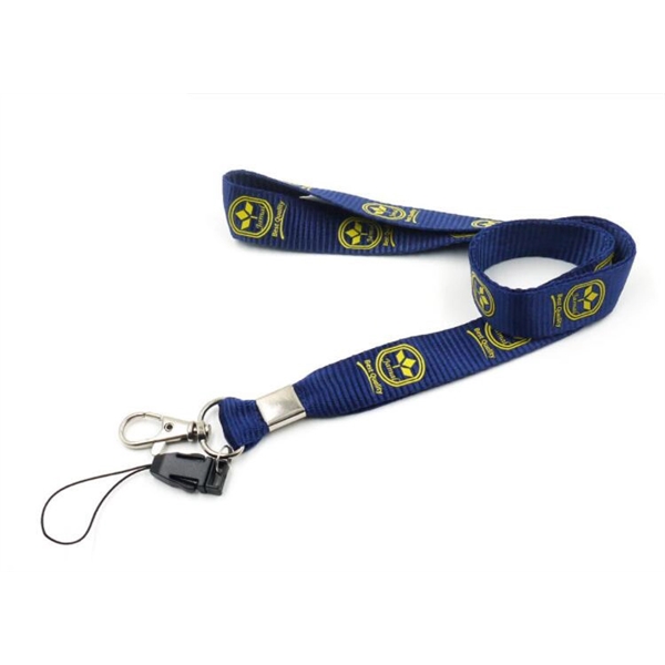 3/4" Smooth Nylon Lanyard with Cell Phone Loop - Image 1