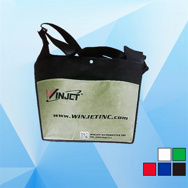 Laminated Messenger Bag with a Snap Fastener - Image 1