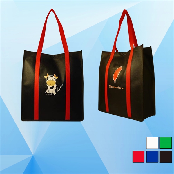 Laminated Tote Bag with a Snap Fastener - Image 1
