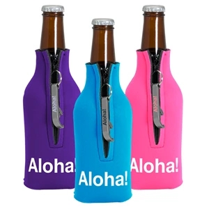 Zippered Bottle Coolie™ With Bottle Opener