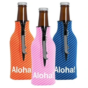 Zippered Bottle Coolie™ With Bottle Opener