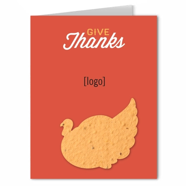 Thanksgiving Seed Paper Shape Greeting Card - Image 1