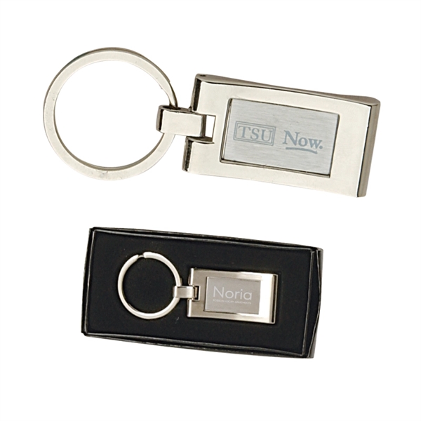 Sterling Silver Plated Rectangle Keyring - Image 1