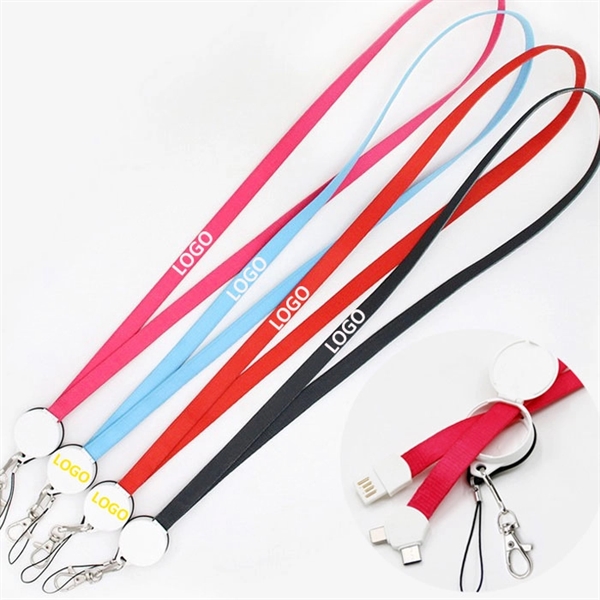 3 In 1 Charging USB Cable Lanyard - Image 2
