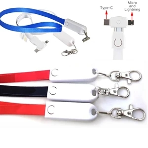 3 In 1 Charging Cables with Lanyard