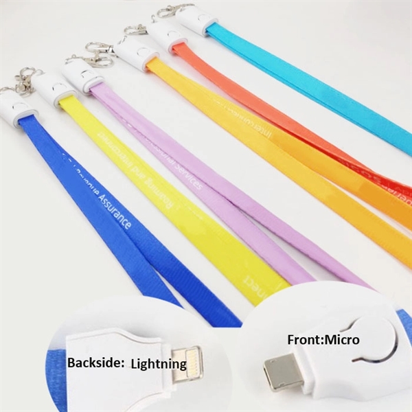 2 In 1 USB Charging Cables with Lanyard - Image 1