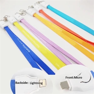 2 In 1 USB Charging Cables with Lanyard