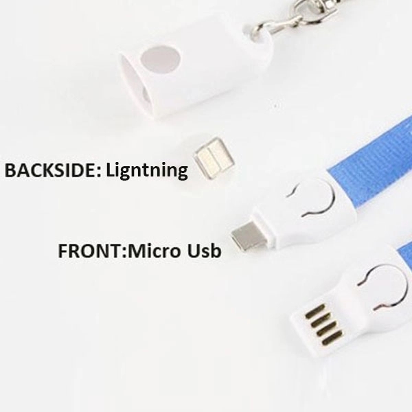 2 In 1 USB Charging Cables with Lanyard - Image 2