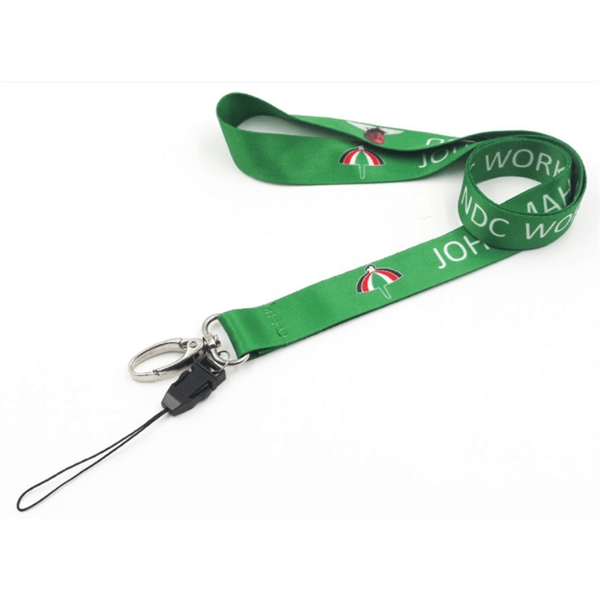 3/5" Sublimation Imprint Polyester Lanyard w/ Cell Phone Loo - Image 1
