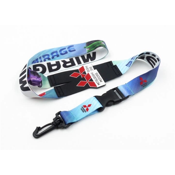 3/5" Textured Polyester Multi-Color Sublimation Lanyard - Image 1