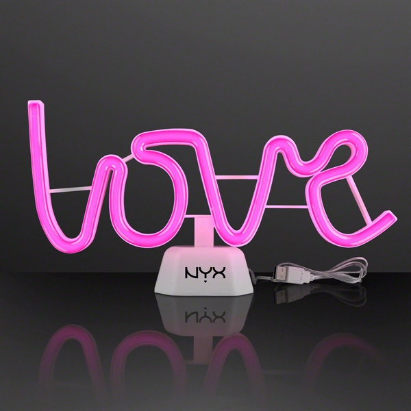 Pink Neon Love LED USB Desk Sign