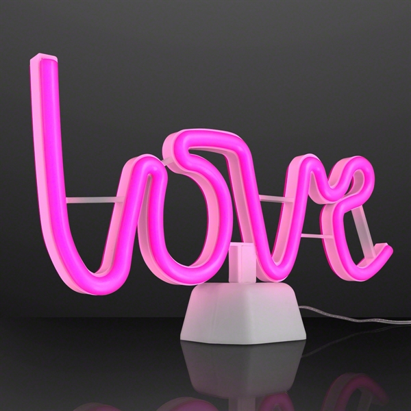 Pink Neon Love LED USB Desk Sign - Image 2