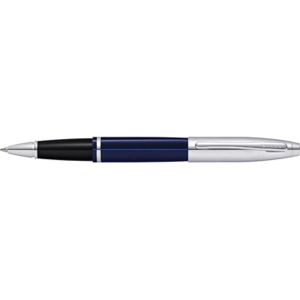 Chrome/Blue Lacquer Rollerball Pen