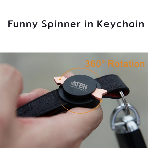 Funny Keychain with Finger Spinner, Premium Leather Keychain - Image 3