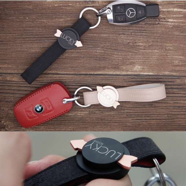 Funny Keychain with Finger Spinner, Premium Leather Keychain - Image 7