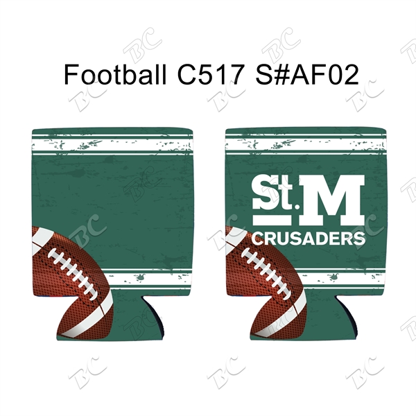 Football Design Sublimated Collapsible Can Cooler - Image 3