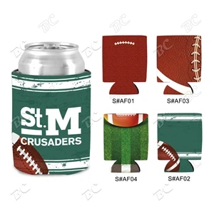 Football Design Sublimated Collapsible Can Cooler