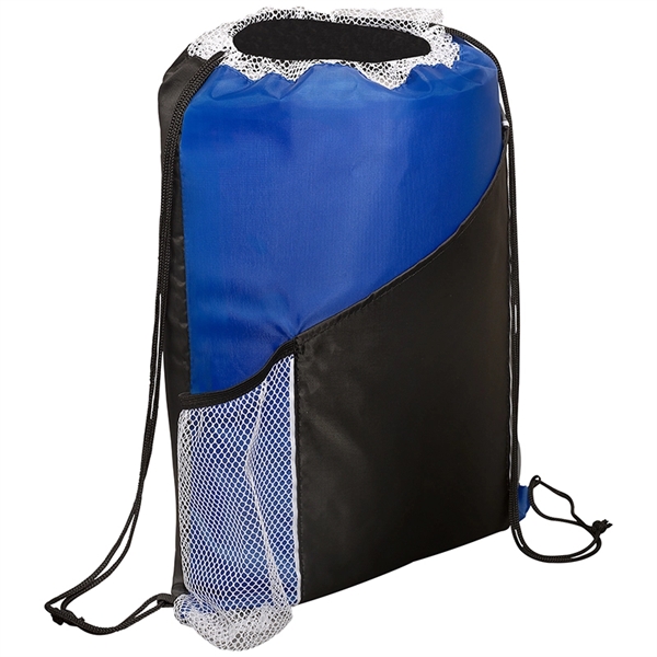 Sprint Angled Drawstring Sports Pack with Pockets - Image 3