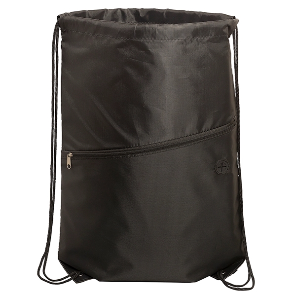 Incline Drawstring Backpack with Zipper - Image 2