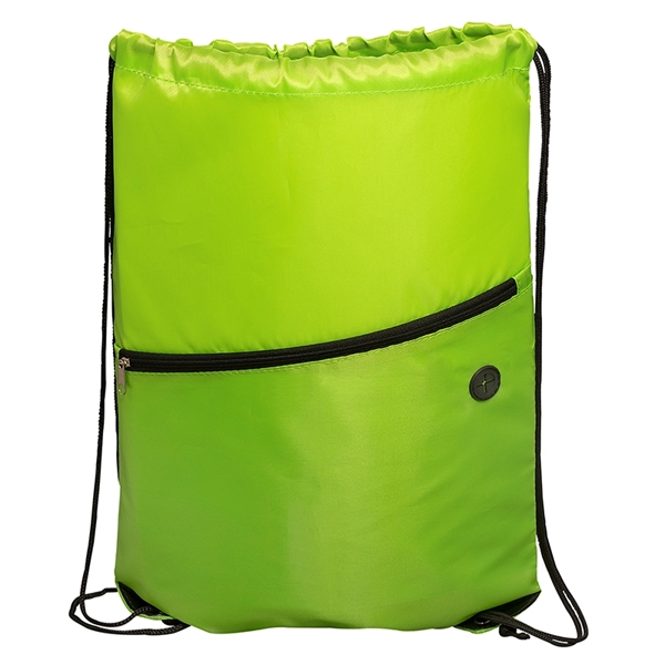 Incline Drawstring Backpack with Zipper - Image 7