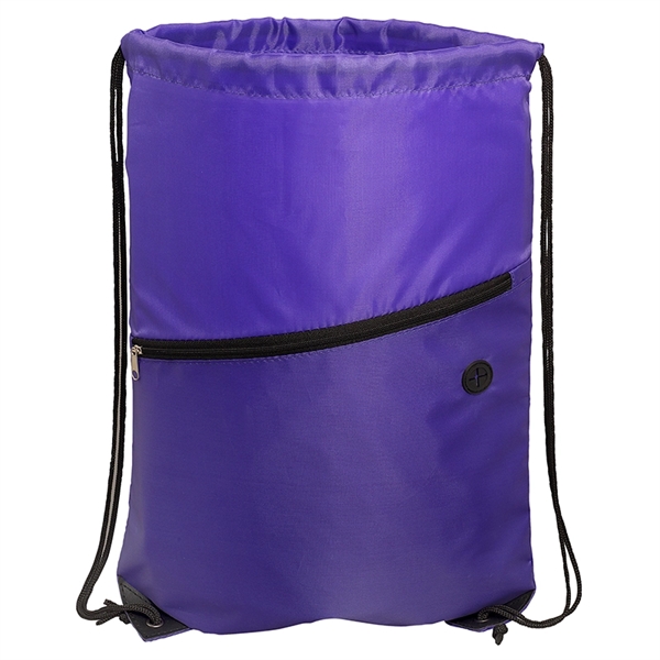 Incline Drawstring Backpack with Zipper - Image 9