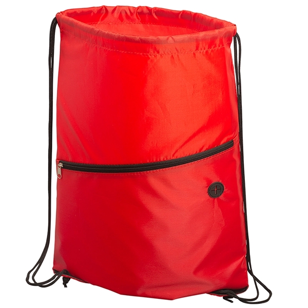 Incline Drawstring Backpack with Zipper - Image 10