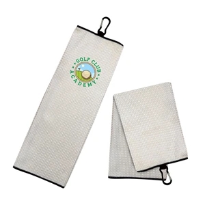 Colors Trifold Golf Towel-White - Gift pack