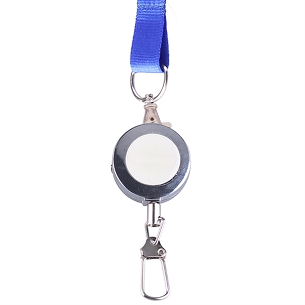 Round 24" Metal Retractable Badge Holder with Lanyard - Image 2