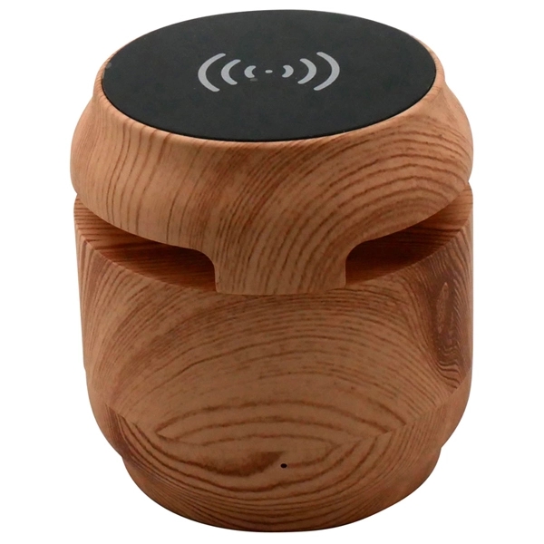 2 in 1 Wireless Charger and Bluetooth Speaker with Wood or M - Image 3