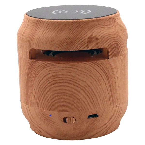 2 in 1 Wireless Charger and Bluetooth Speaker with Wood or M - Image 5