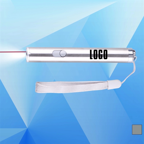 Stainless Steel LED Flashlight with Strap - Image 1