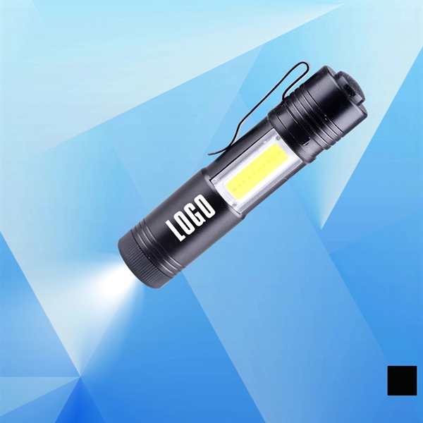 Outdoor LED Flashlight with COB and Clip - Image 1