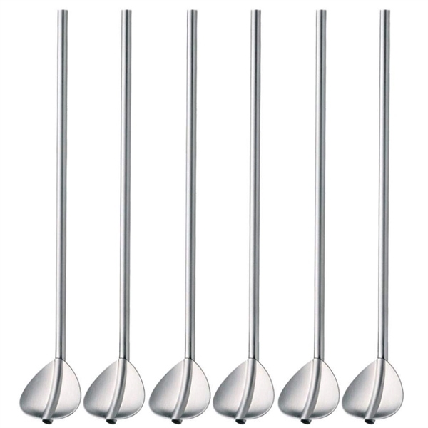 2 in 1 Metal Straws With Spoon,  Mixing Spoon Straw - Image 3