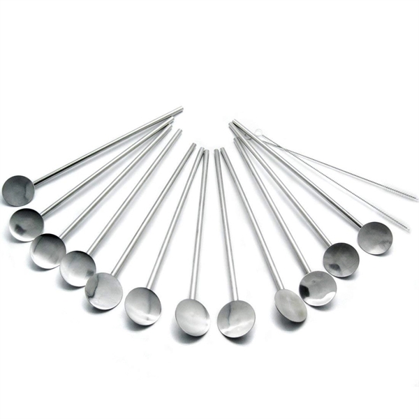 2 in 1 Metal Straws With Spoon,  Mixing Spoon Straw - Image 7