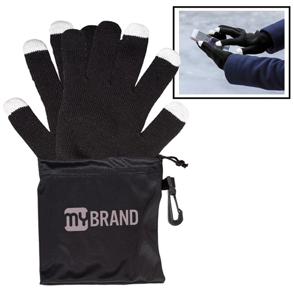 Touchscreen-Friendly Gloves In Pouch - Image 1