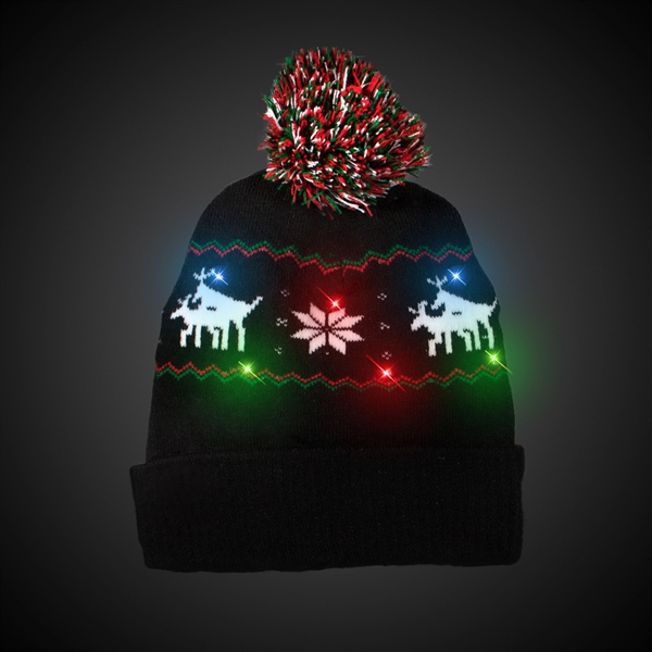 Reindeer LED Knit Hat - Image 3