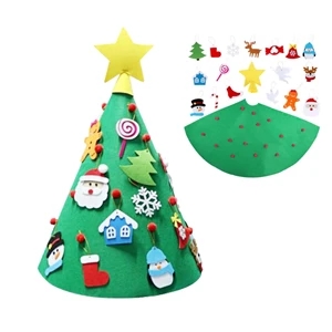 27.5inch Tall 3D DIY Felt Christmas Tree for Toddler Kids