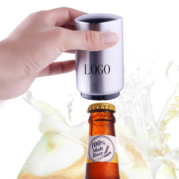 Magnetic Automatic Stainless Steel Push Down Beer Opener - Image 1