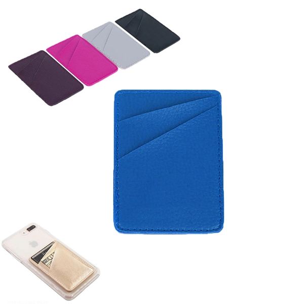 Leatherete Adhesive Cell Phone Wallet for Two Cards