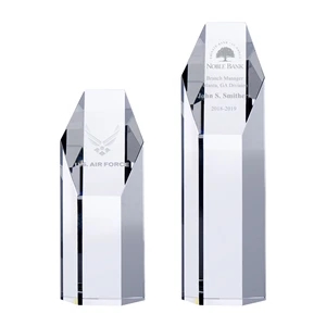 Hexagon Pillar Crystal Award