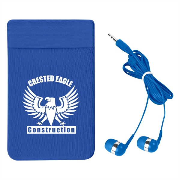 Stretch Phone Card Sleeve With Earbuds - Image 15