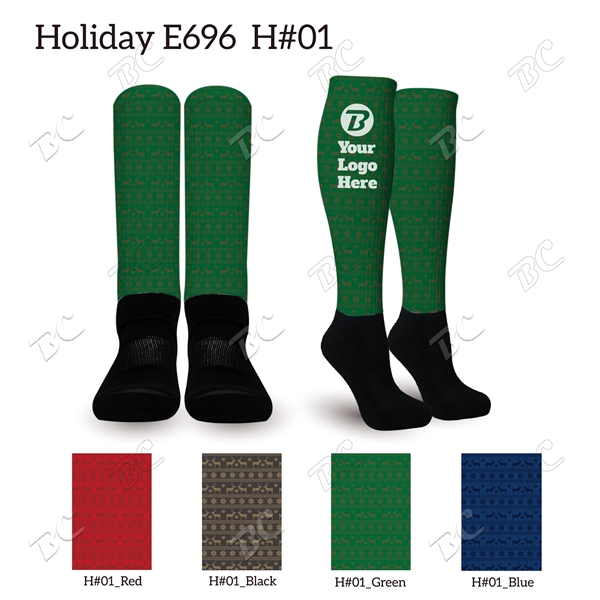 Knee High Socks with Holiday Design TOP - Image 2