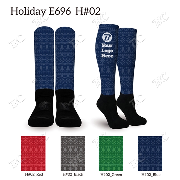 Knee High Socks with Holiday Design TOP - Image 3