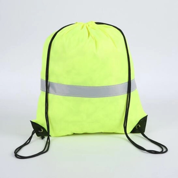 Reflective Safety Drawstring Backpack - Image 4