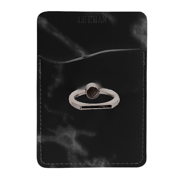 Leeman™ Marble Card Holder with Metal Ring Phone Stand - Image 2