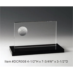 Golf Panel Crystal Award Trophy.