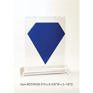 Blue Charming Diamond Crystal Award Trophy.